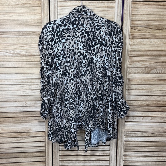 Elementz Animal Print Open Cardigan Scrunch Sleeves XL - Picture 8 of 9